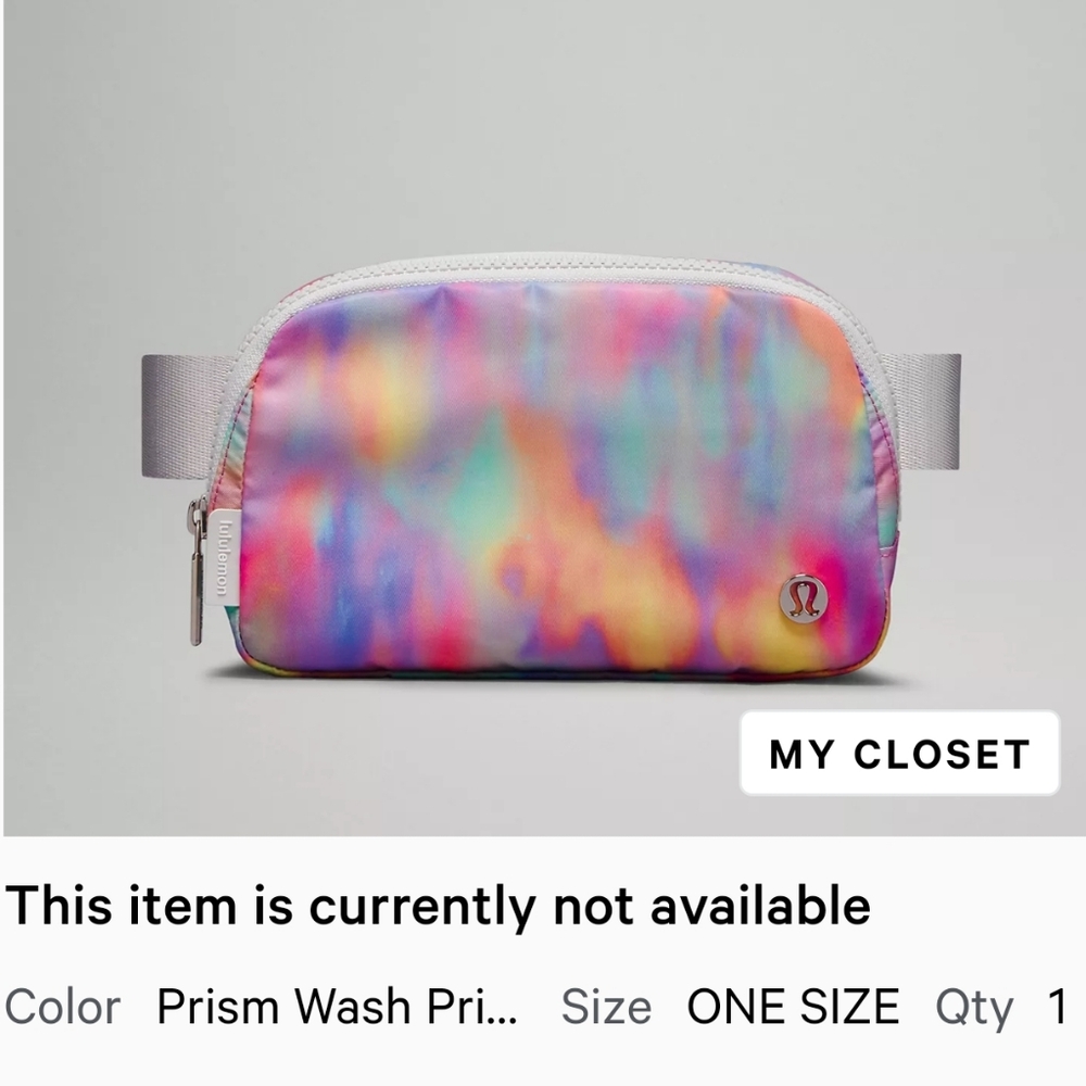 Lululemon everywhere belt bag Prism wash print